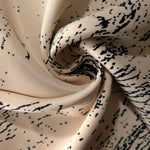 Draped Vanilla Cream - Black Turkish rayon fabric showing fluid fall for kaftan layers and modest dresses.