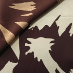 Front and back view of Chocolate Brown - Black rayon fabric for modest dress opacity and print coverage.