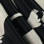 Folded Formal Black - Charcoal rayon Empirme fabric, 176 GSM printed textile for boutique abaya sourcing.