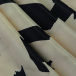 Folded Vanilla Cream - Black rayon Empirme fabric, 145 cm wide Turkish textile for modestwear production.